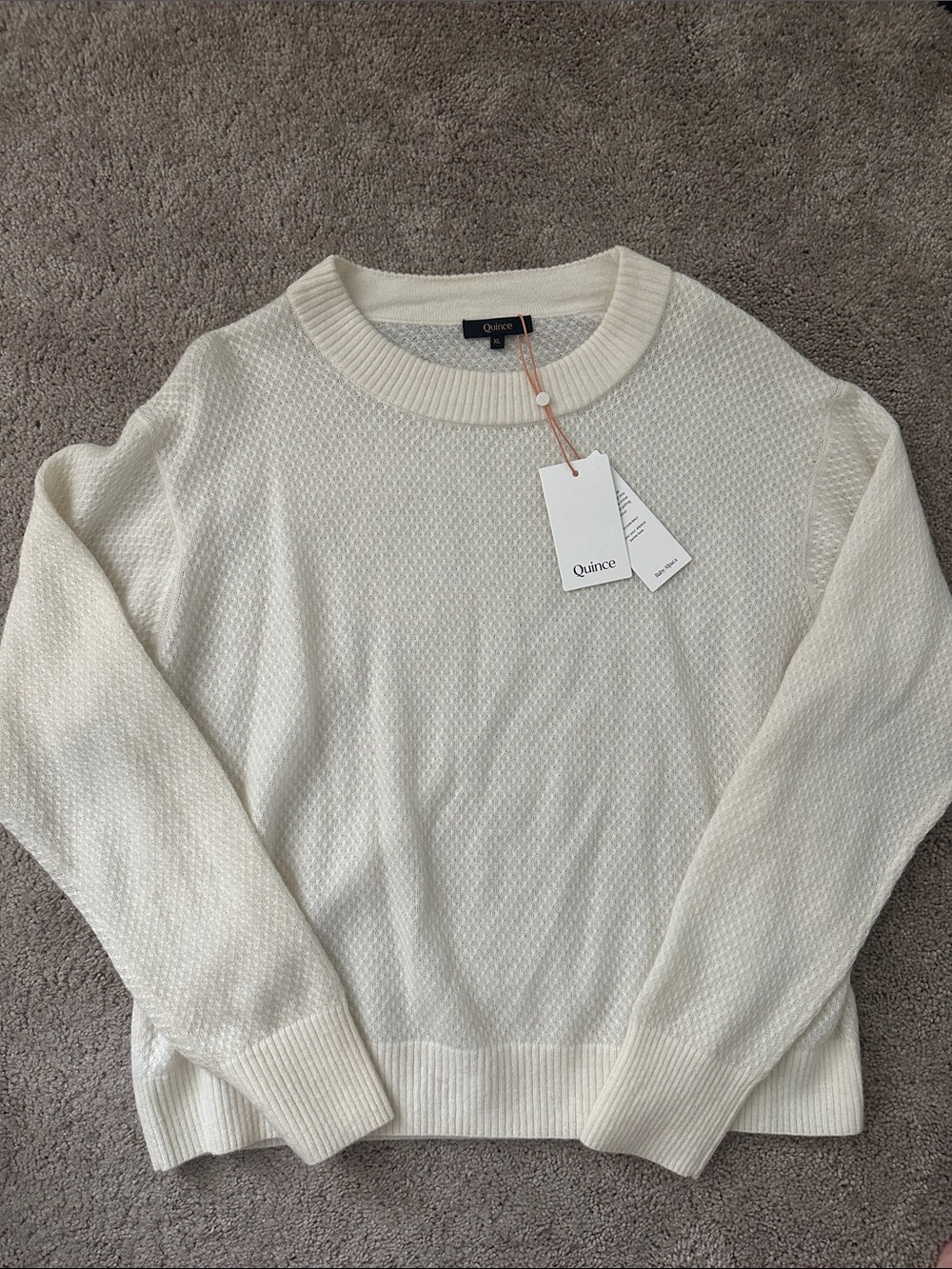 Quince Women's Alpaca Ivory Crewneck Sweater